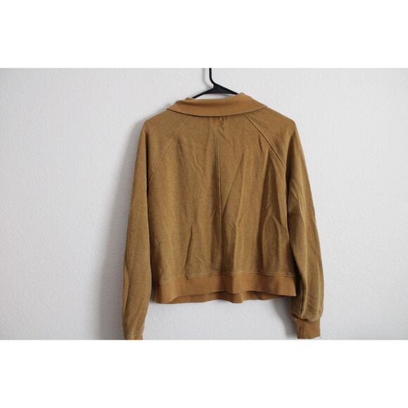 Prana tencel blend size small quarter zip long sleeve spiced gold brown yellow - Picture 6 of 6